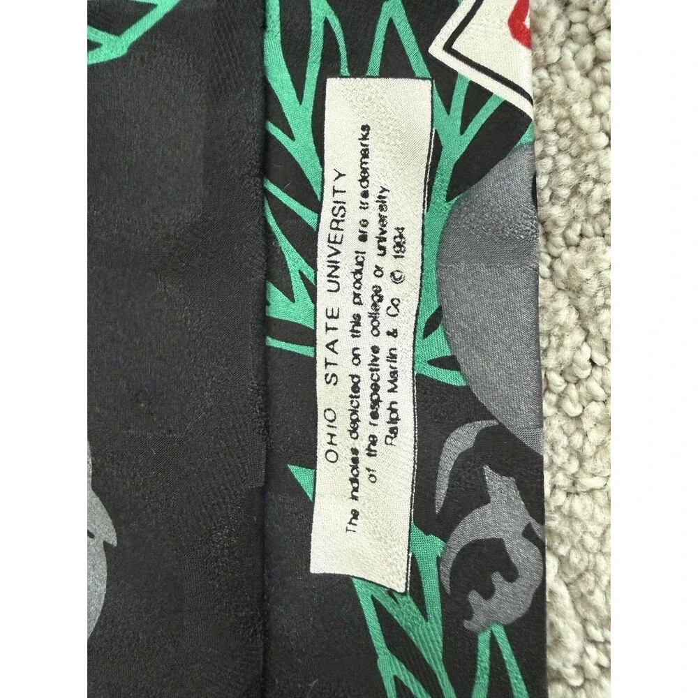 Ohio State Buckeyes Vintage 1994 OSU Football Silk Tie Ralph Marlin Made USA